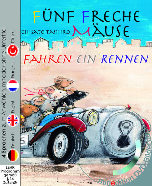 Image of Fünf freche Mäuse fahren ein Rennen (Buch mit DVD)