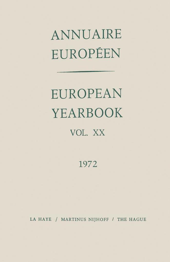 Annuaire Européen / European Year Book