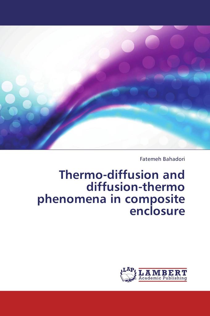 Thermo-diffusion and diffusion-thermo phenomena in composite enclosure