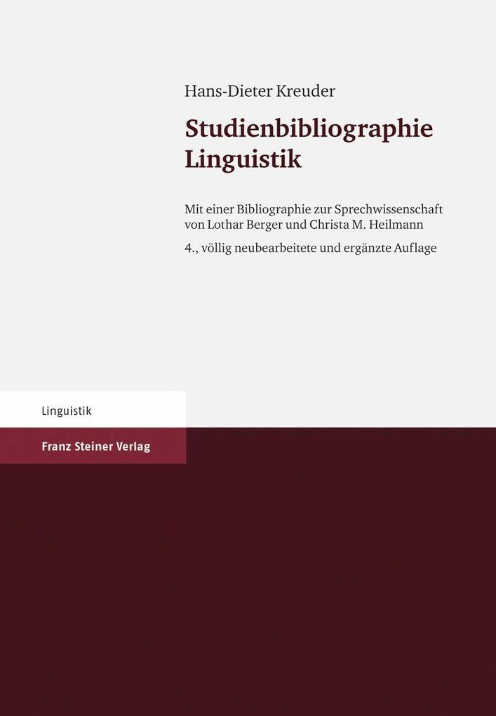 Studienbibliographie Linguistik - Hans-Dieter Kreuder