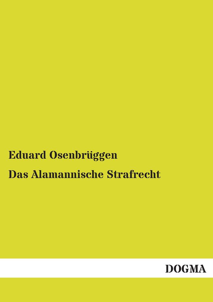Das Alamannische Strafrecht
