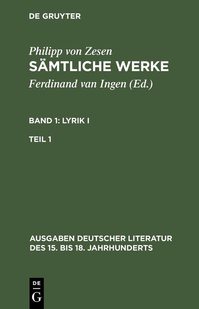 Lyrik I. Erster Teil