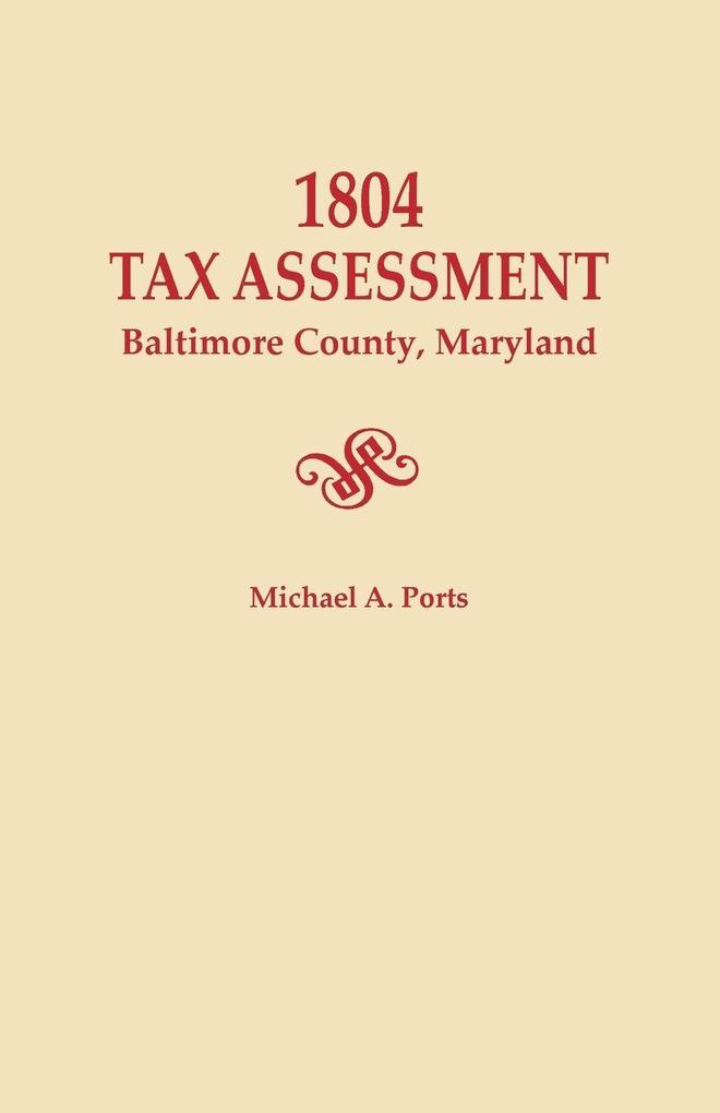1804 Tax Assessment Baltimore County Maryland