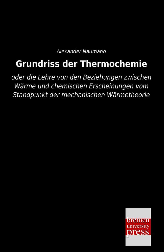 Grundriss der Thermochemie