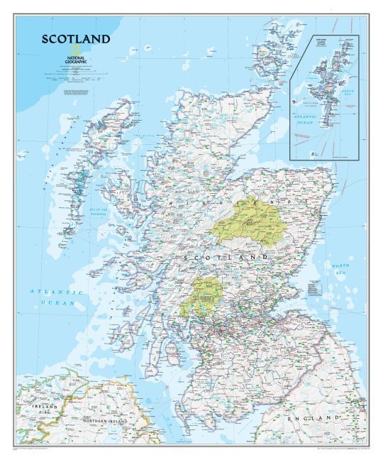 National Geographic Map Scotland Classic Planokarte