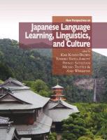 New Perspectives on Japanese Language Learning Linguistics and Culture