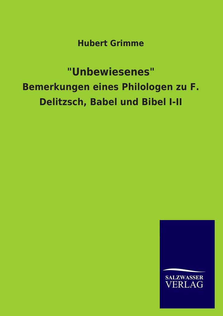 'Unbewiesenes'