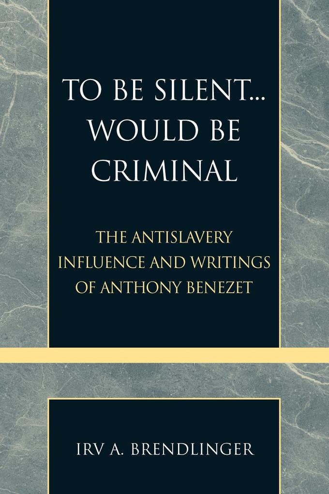 To Be Silent... Would be Criminal