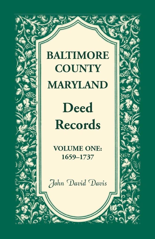 Baltimore County Maryland Deed Records Volume 1