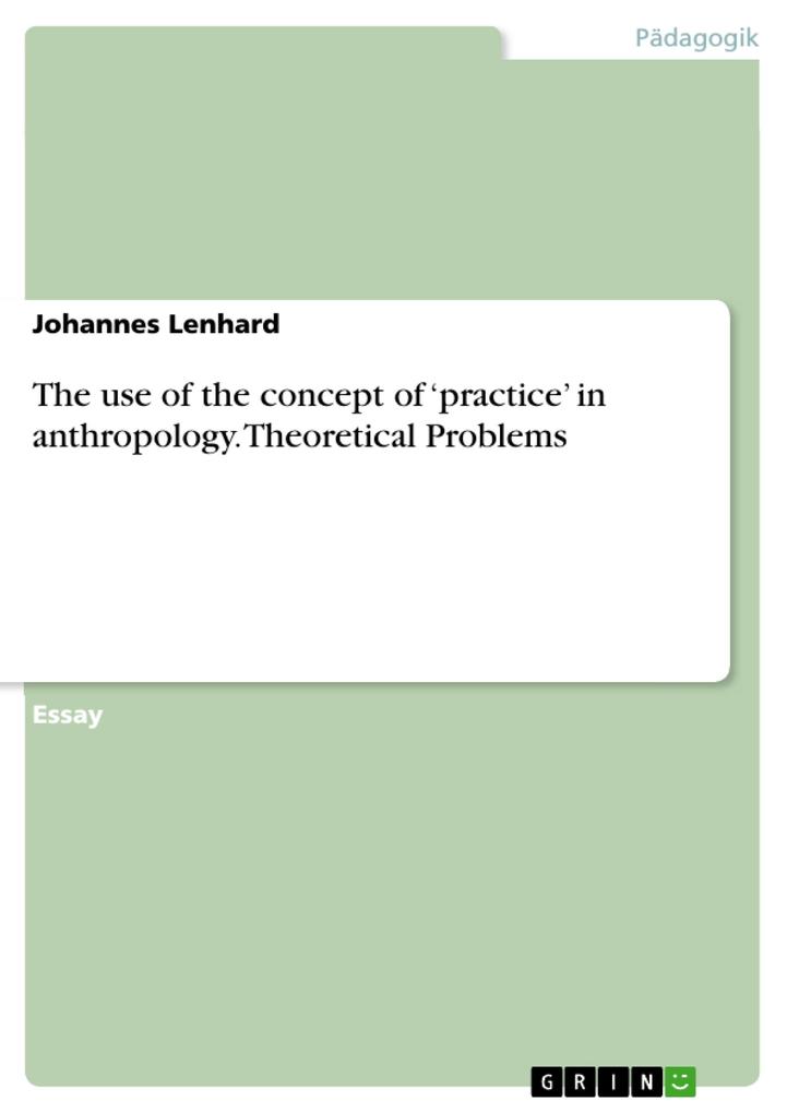 The use of the concept of ‘practice‘ in anthropology. Theoretical Problems