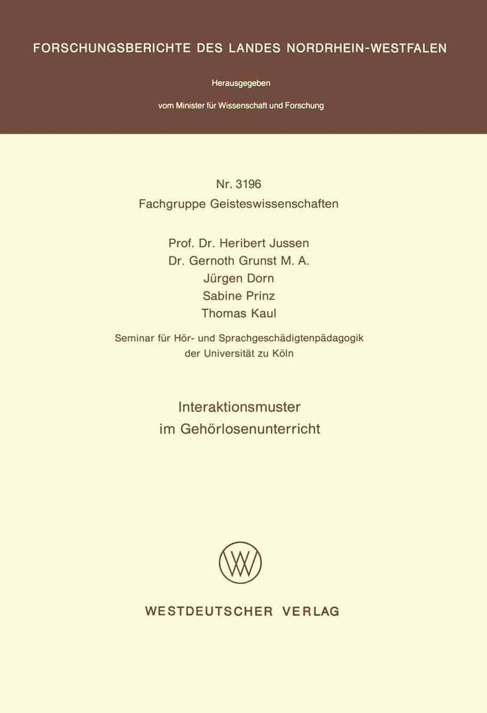 Interaktionsmuster im Gehörlosenunterricht