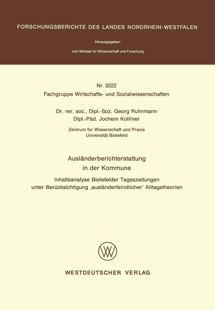 Ausländerberichterstattung in der Kommune