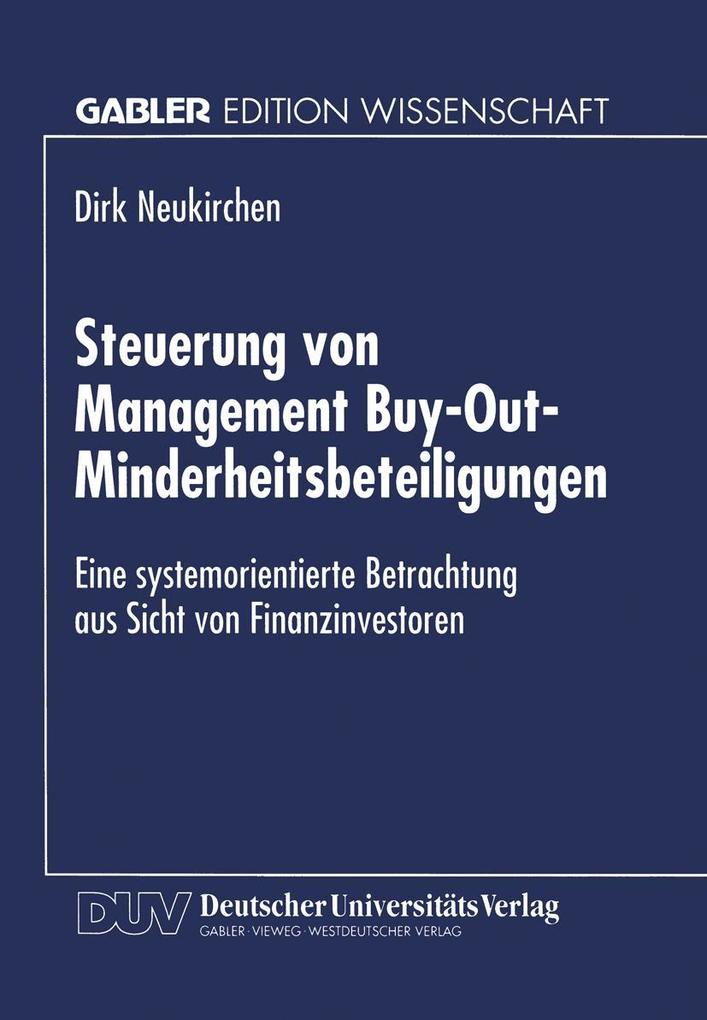 Steuerung von Management Buy-Out-Minderheitsbeteiligungen