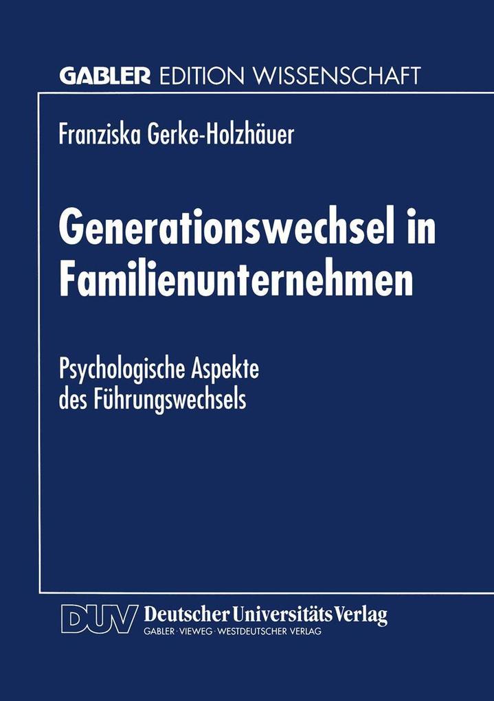 Generationswechsel in Familienunternehmen