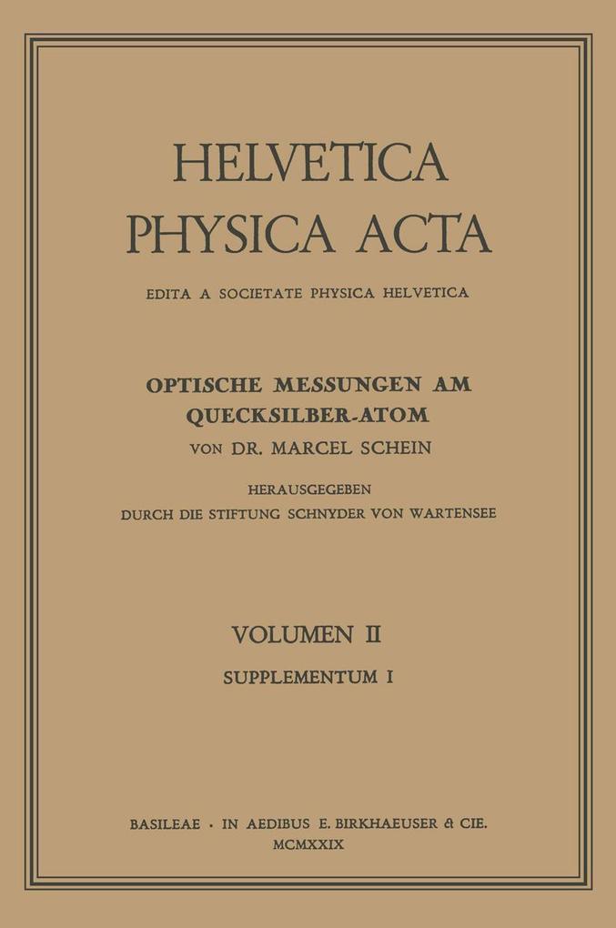 Optische Messungen am Quecksilber-Atom