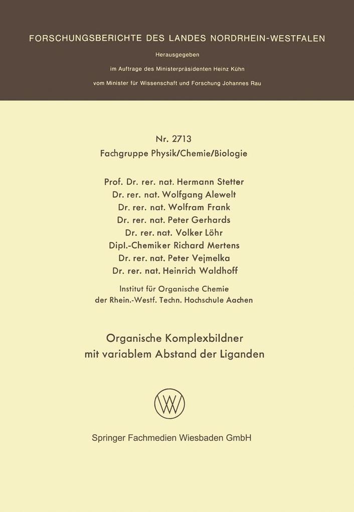Organische Komplexbildner mit variablem Abstand der Liganden