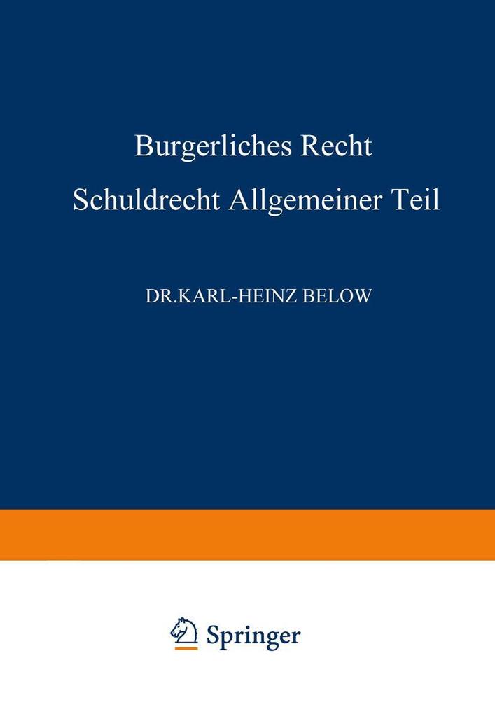 Bürgerliches Recht Schuldrecht Allgemeiner Teil