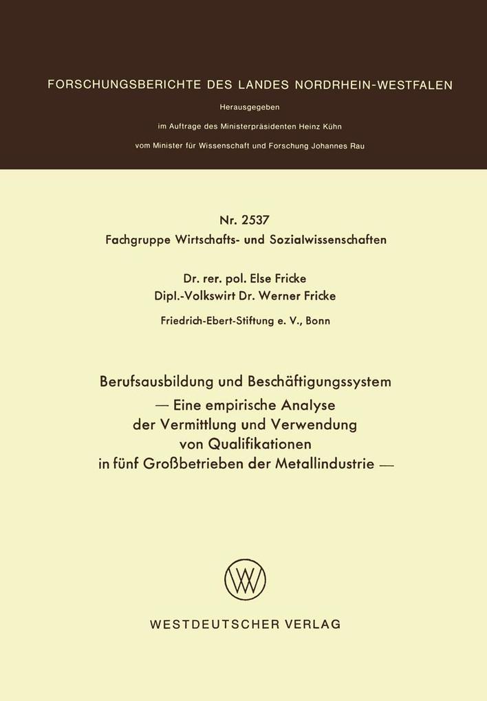 Berufsausbildung und Beschäftigungssystem
