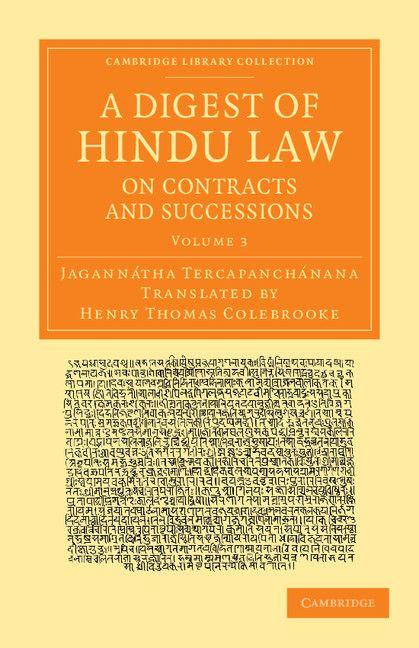 A Digest of Hindu Law on Contracts and Successions