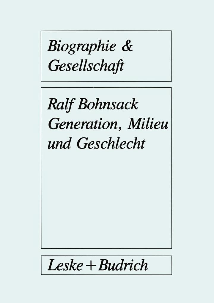 Generation Milieu und Geschlecht