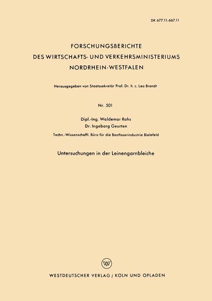 Untersuchungen in der Leinengarnbleiche