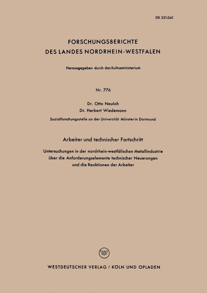 Arbeiter und technischer Fortschritt