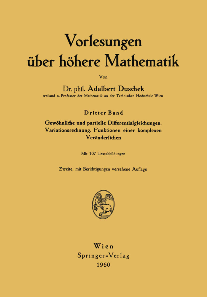 Vorlesungen über höhere Mathematik - Adalbert Duschek