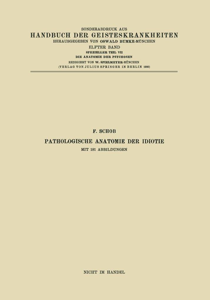 Pathologische Anatomie der Idiotie