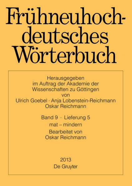 Frühneuhochdeutsches Wörterbuch Band 9/Lieferung 5 mat - mindern