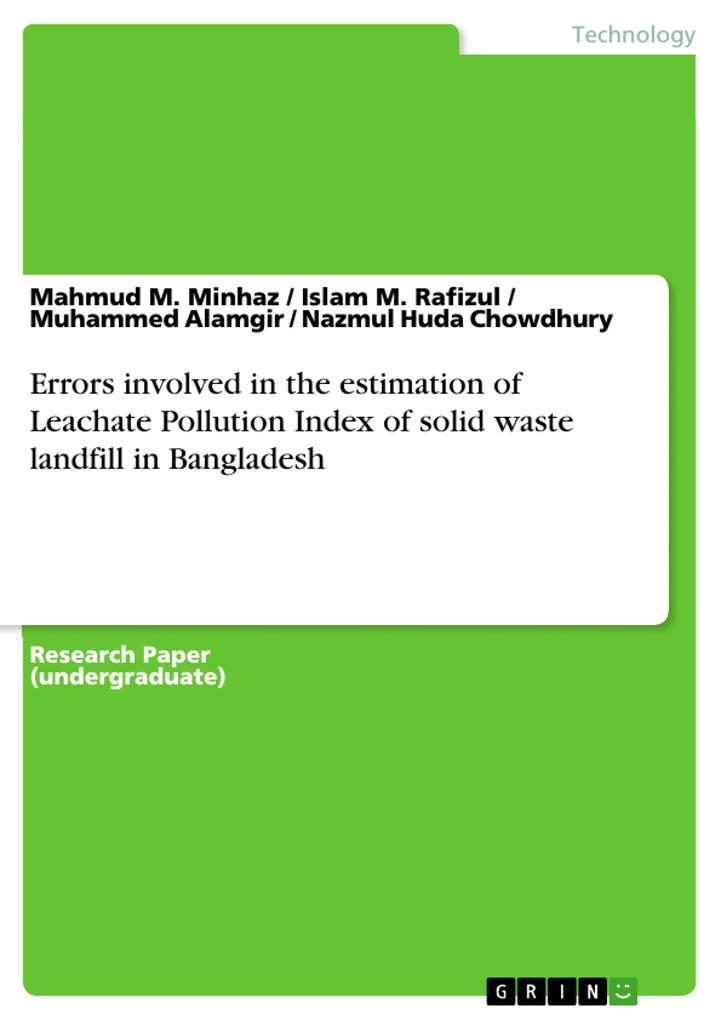 Errors involved in the estimation of Leachate Pollution Index of solid waste landfill in Bangladesh