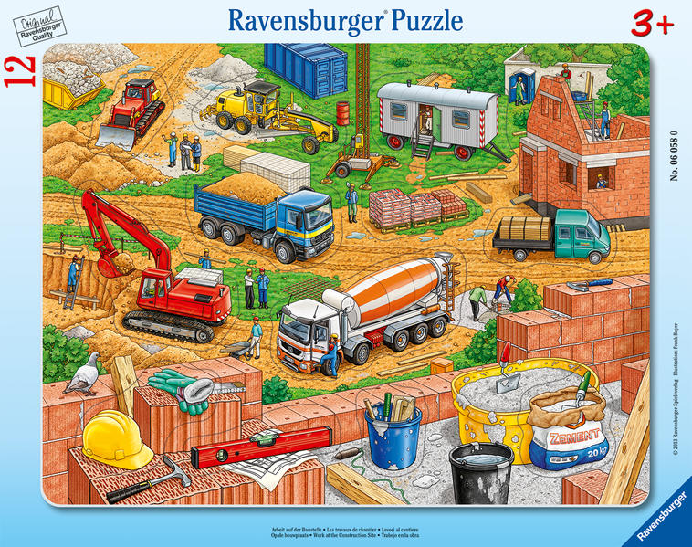 Image of Arbeit auf der Baustelle. Rahmenpuzzle 12 Teile