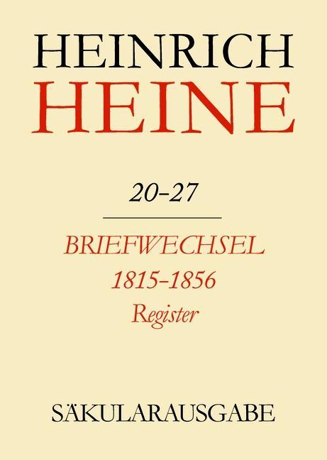 Klassik Stiftung Weimar und Centre National de la Recherche Scientifique: Heinrich Heine Säkularausgabe - Briefwechsel 1815-1856. Register BAND 20-27 R