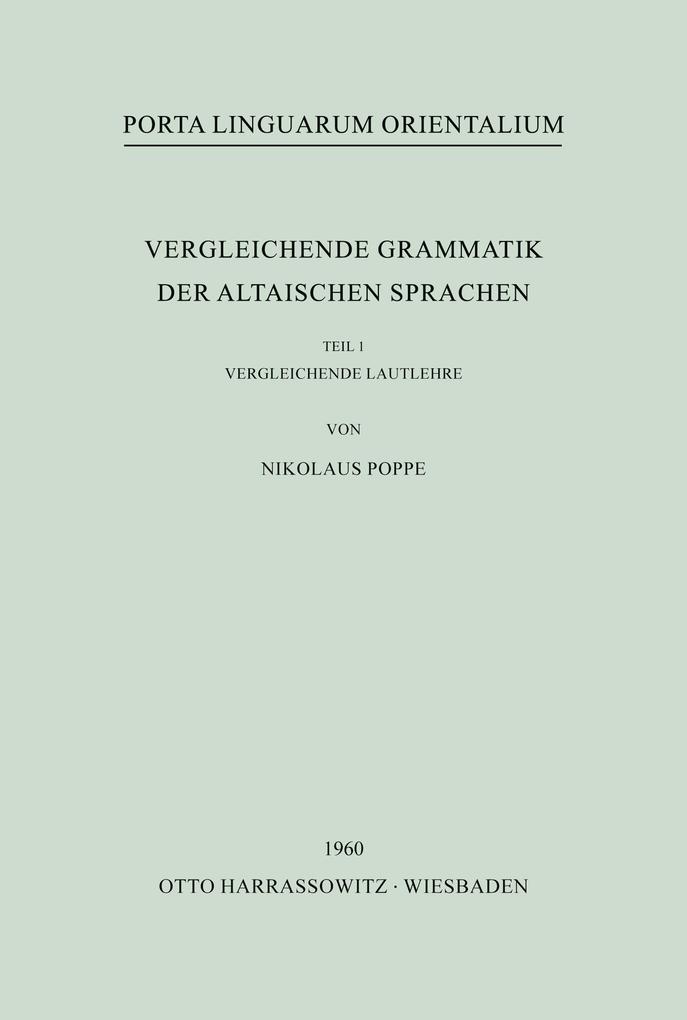 Vergleichende Grammatik der altaischen Sprachen