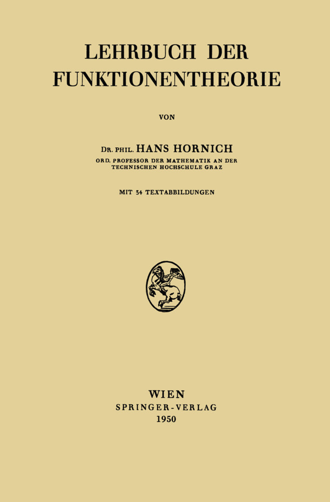 Lehrbuch der Funktionentheorie - Hans Hornich