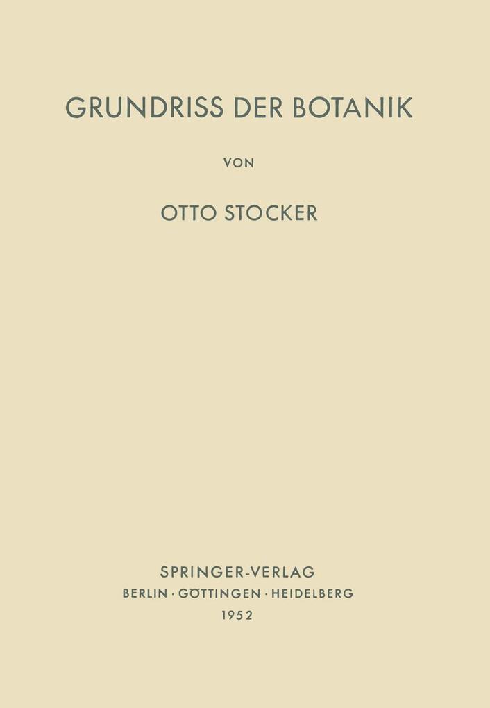 Grundriss der Botanik