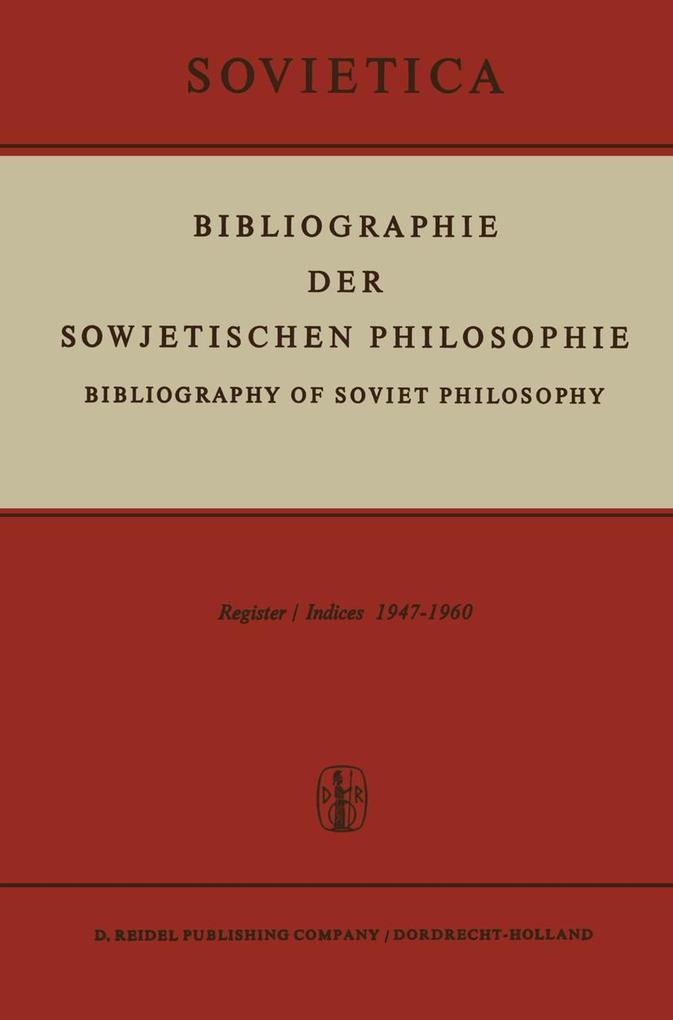 Bibliographie der Sowjetischen Philosophie