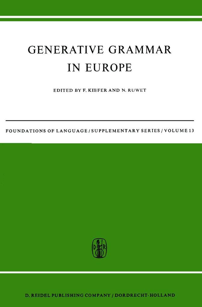 Generative Grammar in Europe