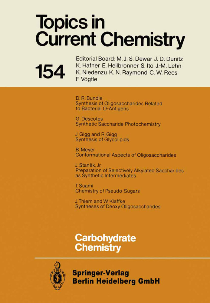 Carbohydrate Chemistry - David R. Bundle/ Gerard Descotes/ Jill Gigg/ Roy Gigg/ Werner Klaffke