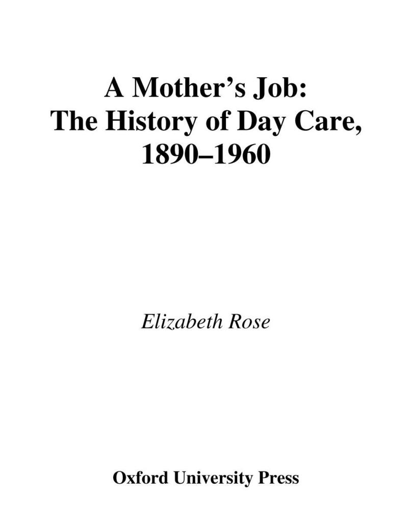 A Mother's Job - Elizabeth Rose