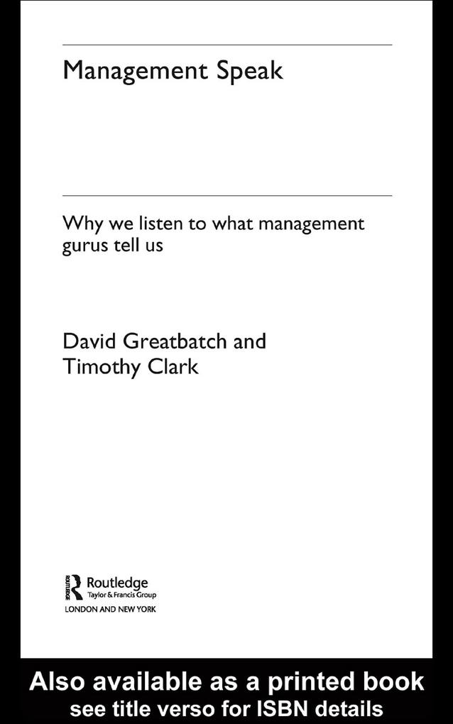 Management Speak - David Greatbatch/ Timothy Clark