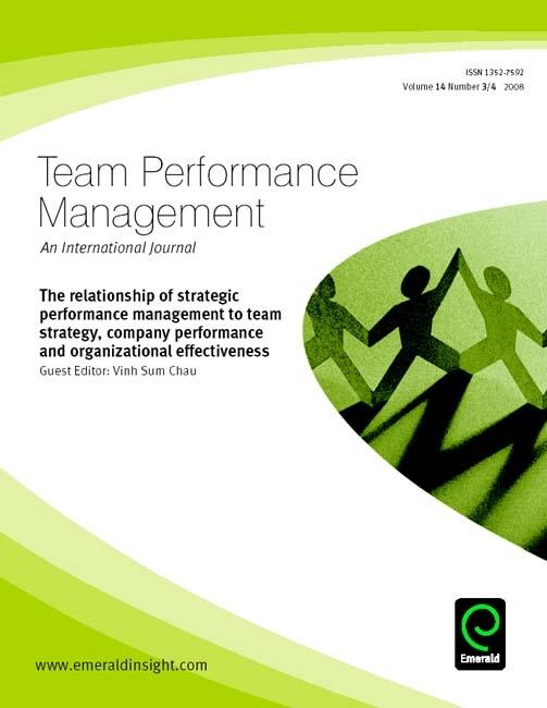 Relationship of Strategic Performance Management to Team Strategy Company Performance and Organizational Effectiveness