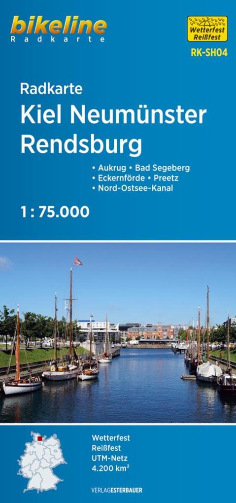 Bikeline Radkarte Kiel Neumünster Rendsburg 1 : 75 000