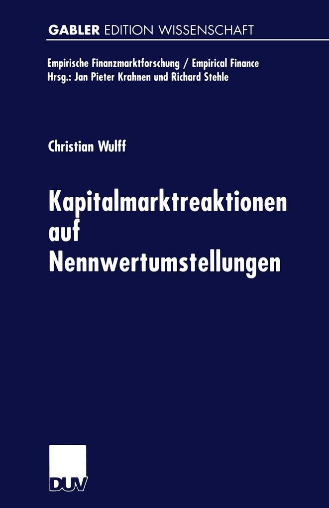 Kapitalmarktreaktionen auf Nennwertumstellungen