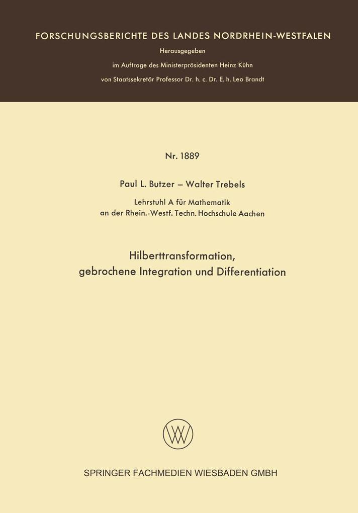 Hilberttransformation gebrochene Integration und Differentiation