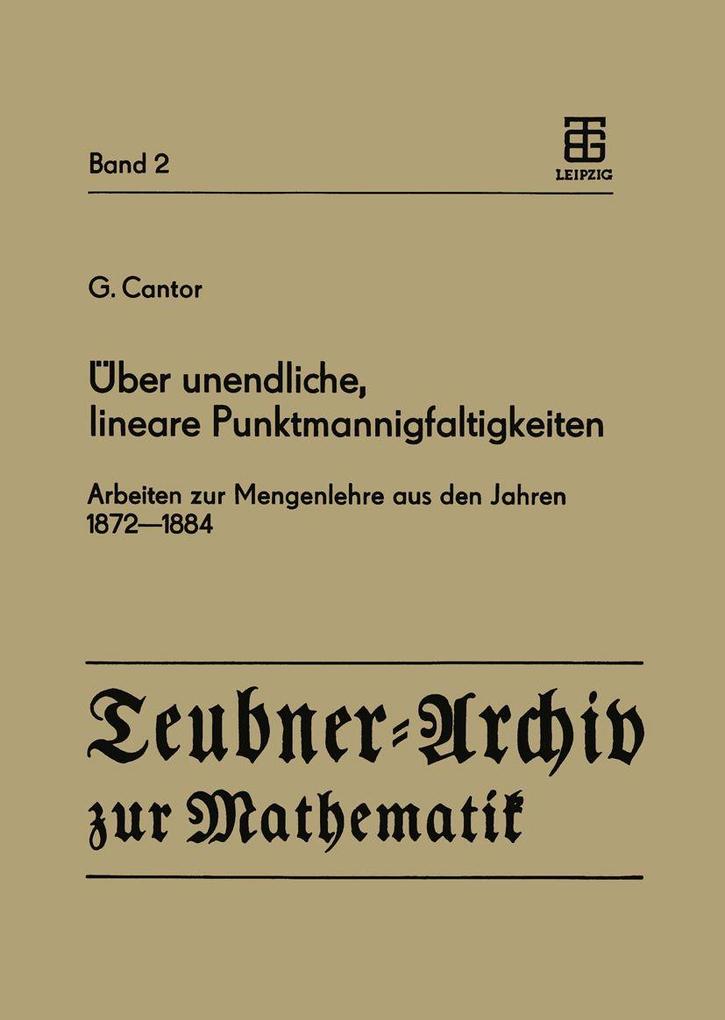 Über unendliche lineare Punktmannigfaltigkeiten