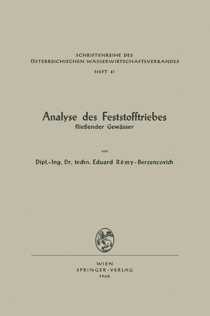 Analyse des Feststofftriebes fließender Gewässer