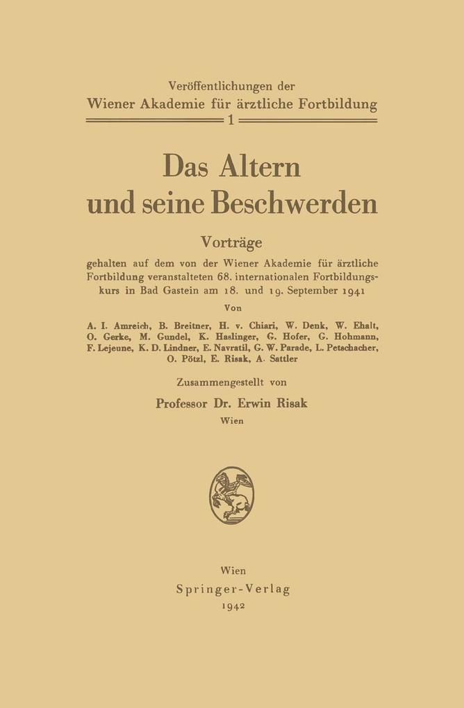 Das Altern und seine Beschwerden
