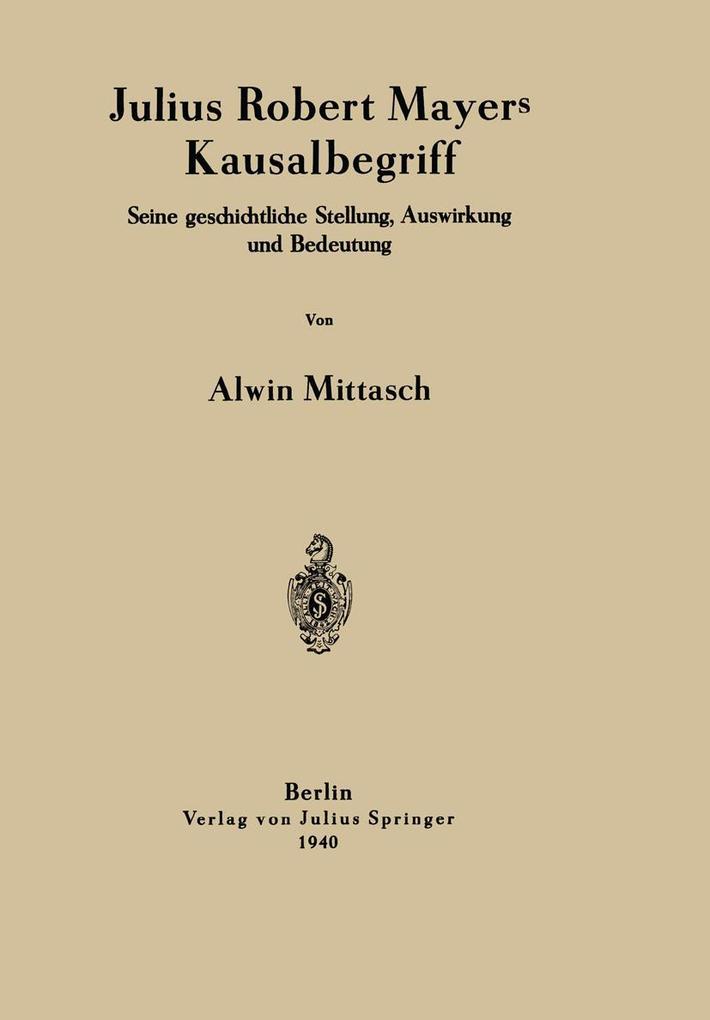 Julius Robert Mayers Kausalbegriff