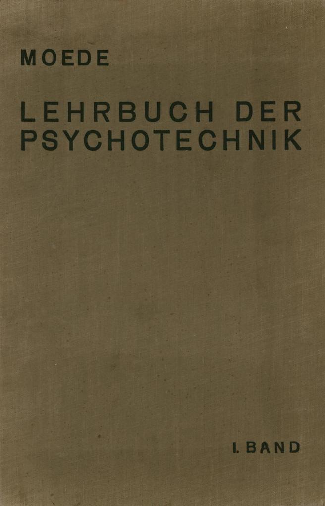 Lehrbuch der Psychotechnik