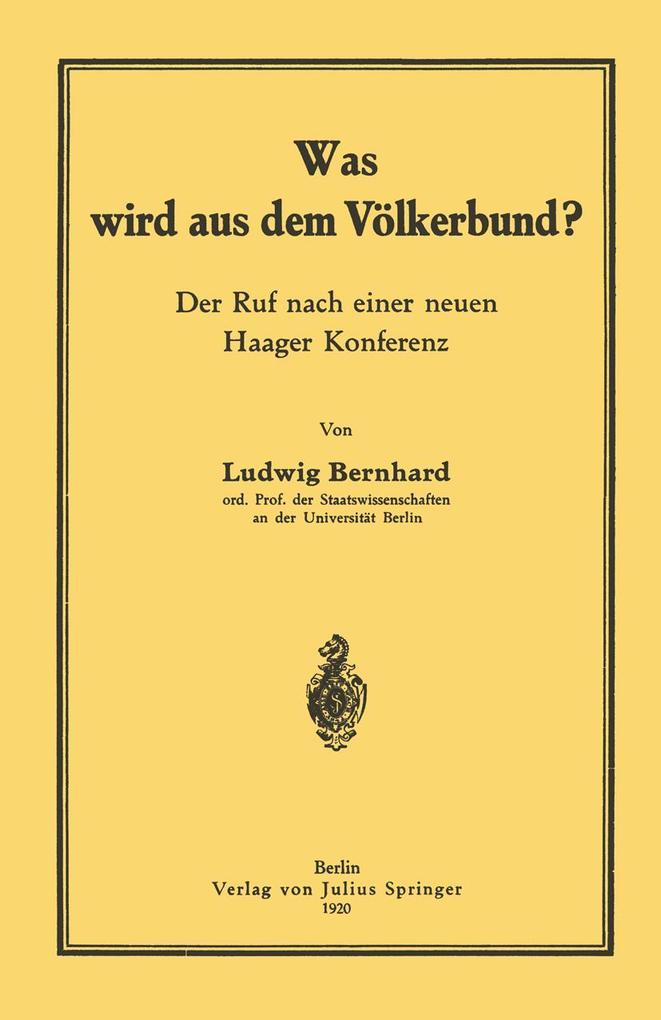 Was wird aus dem Völkerbund?